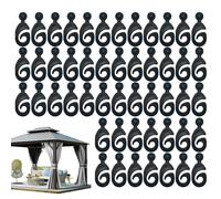 Outdoor Drape Hooks, Sunshade Mesh Hangers, 0.33x0.14x0.06 inches Rustproof Pergola Rings, Multi-Purpose Clip Hooks for Patio Garden Balcony Fence Kitchen Bedroom, Black