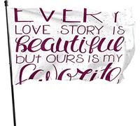 Outdoor Every Love Story is Beautiful Garden Flag, Family Party Flag Décorations de 0,9 x 1,5 m pour la maison en plein air