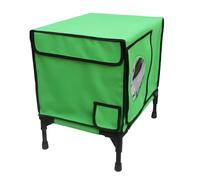 Outdoor Feral Cat House, Winter Elevated Shelter with Strong Metal Frame, Weather Resistant Pet Sleeping Tool for Garden, Balcony, Porch, Barn, Yard, Outdoor Cats, Color Green