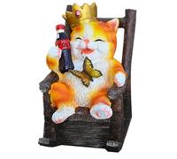 Outdoor Figurine Lights - Waterproof Sculpture, Color Changing LED Lights with Solar Power, Cat Yard Statues Outside Sculpture, Glowing Animal Decor, Whimsical Garden Art for Lawn Patio Pathway