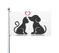 Outdoor Flags J'Adore Les Chats Et Les Chiens Drapeaux De welcome Résistant Aux Intempéries Drapeau Pirates Œillets En Laiton Garden Flag For Extérieur Intérieur Jardin 90x150cm