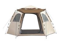 Outdoor Folding Camping Tent Portable Automatic Quick-Opening Rainproof Thickened Hexagonal in The Wild(Beige S)