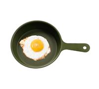 Outdoor Fry Pan Poêle à griller portable, 13 x 13 x 3 cm, multi-usages, en acier inoxydable poli avec base solide, poignée pliable, serrure sûre, pour jardin, barbecue, montagne, excursion, route