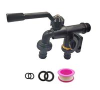 Outdoor Garden Faucet - Double Outlet Brass Tap, 1/2 Inch Inlet with Independents Double Valves, Heavy Duty Fixture, Frost-Proof Hose Connector, Exterior Water Spigot for Patio Balcony Irrigation