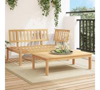 Outdoor Garden Furniture Set, 2-Piece Acacia Wood Pallet Sofa and Table, Modular Sectional Corner Couch for Patio, Balcony, Backyard, Durable Weather-Resistant Relaxing Seating, Assembly Required