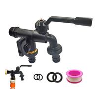 Outdoor Garden Water Faucet, Double Outlet Brass Tap with 1/2 Inch Inlet, Wall-Mounted Frost-Proof Spigot Connector, Heavy-Duty Hose Adapter for Patio Lawn Irrigation Backyard Balcony Plumbing