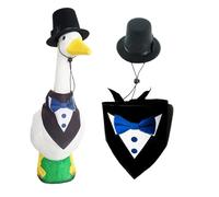 Outdoor Geese Outfits - Formal Geese Decoration Set | Waterfowl Sculpture Hats Bow Ties Scarf For Courtyard Large 23 Inches High