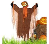 Outdoor Ghost Decoration, Halloween Spooky Pumpkin Prop, 75.59x48.03x7.87 inches Light Up Rotating Ornament with Creepy Sound for Yard, Garden, Porch, Tree, Home, Patio, Courtyard Decor