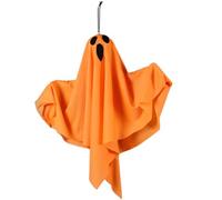 Outdoor Ghost Decorations, Halloween Ghost Decor, Luminous LED Lights, 3 Flashing Modes, Sturdy Material, Ideal for Porch Lawn Display, 19.69x15.75 inches, White Orange, 1 Piece