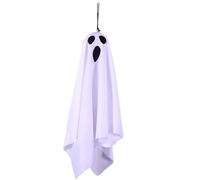 Outdoor Ghost Decorations, Halloween Ghost Decor, Luminous LED Lights, 3 Flashing Modes, Sturdy Material, Ideal for Porch Lawn Display, 19.69x15.75 inches, White Orange, 1 Piece