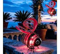 Outdoor Hanging Solar Bee Light,Bee Solar Lights Outdoor Garden，red