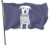 Outdoor Home is Where My Pitbull Garden Flag, Drapeau de démonstration 3 x 5 pi Décorations pour la maison extérieure