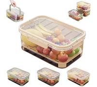 Outdoor Ice Preservation Box, Portable Fresh Saver Cooler, Snackle Box with Ice Pack & Handle, Double Layer Portable Kitchen Refrigerator Storage for Camping Picnic (Yellow)