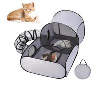 Outdoor Katzenauslauf - Katzenzelt mit Tunnel und Spielbereich | Interaktives Spielhaus für Katzen, Welpen & Kleintiere - Tragbares Haustierzubehör für Garten, Balkon, Reisen, Haustierunterhaltung