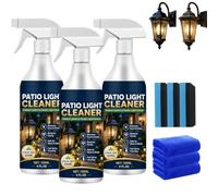 Outdoor Lantern and Garden Light Cleaner Spray, Multi-surface Outdoor Cleaning Spray, Powerful Stain Remover For Patio Lights, Wall Lanterns, Porch Lights, Pathway Fixtures (3pcs)