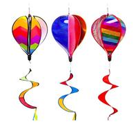 Outdoor Lawn Ornaments - 51inches Balloons Wind Spinners | 3pieces Outdoor Lawn Ornaments | Windmill Hanging Decoration | Hot Air Balloon Windmill | Balloons Wind Spinners Inflatable