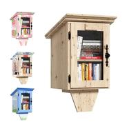 Outdoor Little Free Library Box - Double étagère design avec toit trapézoïdal, armoire de partage de livres en bois étanche pour quartiers, écoles et communautés - Kit de bricolage pour partager des