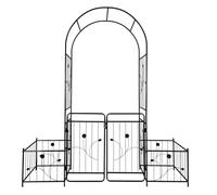 Outdoor Metal Garden Arch 81.3" x 114.2" - Powder-Coated Iron Arbor, Birdcage-Style Trellis for Wedding, Patio, and Garden Decor (Black)