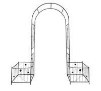 Outdoor Metal Garden Arch 81.3" x 114.2" - Powder Coated Iron Arbor for Weddings & Events, Birdcage Design, Durable Black Finish, Perfect for Climbing Plants & Décor.