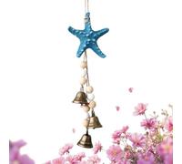 Outdoor Mobile Bell - Vibrant Blue Tones, Seaside Yard Art, Waterfront Balcony Piece, Decorative River Gentle Tinkling Windcatcher Frame, Calming Atmosphere for Backyard Garden Serenity