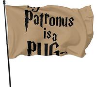 Outdoor My Patronus is a Pug Garden Flag, Yard Flag 3 X 5 ft Decorations for Outdoor Home