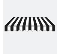 Outdoor n Tissu de rechange, tissu d'auvent en polyester imperméable avec cantonnière, protection UV, pour patio, terrasse, balcon (noir et blanc, 3,5 x 2,5 m)