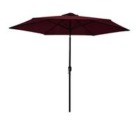 Outdoor Parasol with Metal Pole Bordeaux Red 300 cm Home Patio Umbrella