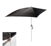 Outdoor Patio UV Protective Stylish Black Half Umbrella Sun Shade Perfect for Small Spaces Small Terrace Balcony Garden UV- 1.6mx1m
