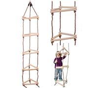 Outdoor Play Days en Bois Triangulaire Échelle de Corde - 15 Barreau 3 Côtés - Cadre d'escalade/balançoire/Arbre balançoire Accessoire