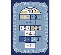 Outdoor-QJ Tapis Salon Moderne Grand Salle de Gym pour Enfants Bleu marelle Chambre Couloir Cuisine études Restaurants Table Basse Antidérapant Rug 80x120CM