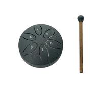 Outdoor Rain Drum | 3 pouces 6 Tone Steel Tongue Drum Rain Bell | instruments de musique Rain Bell Outdoor | garden handpan Zending Drum | zen Music Educational Rain drum (Black)