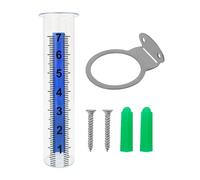 Outdoor Rain Gauge, Rainfall Measuring Tool, 8.35x2.24in Water Collection Device, Clear Easy to Read Design for Fence, Yard, Patio, Lawn, Farm, Deck, Garden Outdoors