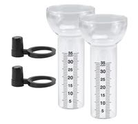 Outdoor Replacement Tube, Clear Glass Rainfall Meter, Precision Feature with Easy Read, Grade Weather Monitoring Tool, Ground Stake with Cylindrical Style, Rain Collector for Patio and Fence