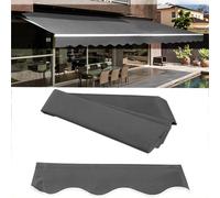 Outdoor Retractable Manuel Awning Fabric Replacement Waterproof Garden Sun Shade Canopy Cover Anti UV Shelter for Courtyard and Balcony 6 x 2,5 m Gris