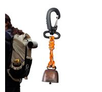 Outdoor Safety Bell - Bear Alarm for Hiking Trail Protection | Metal with 7 Core Paracord, Camp Safety Supplies for Hikers, Fishermen, Visitors, Dog Owners, Travelers, Mountain, 2.5x15cm