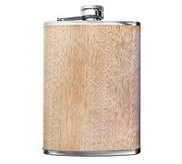Outdoor Saxx® - Flasque en acier inoxydable en bois, bouteille de poche de haute qualité, bouteille à liqueur en bois, fermeture à vis, excellente idée de cadeau, 260 ml, design bois d'érable.