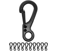 Outdoor Saxx® - Lot de 10 mini mousquetons à clip - Pour paracorde ou corde de serrage - 25 x 10 mm - Noir