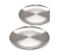 Outdoor Saxx® Lot de 2 assiettes de camping solides en acier inoxydable incassables 23 cm