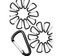 Outdoor Saxx® Lot de 20 mini mousquetons en aluminium pour fixation d'équipement au sac à dos, ceinture, tente, canoë, porte-clés 4 cm, noir
