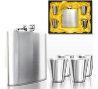 OUTDOOR SAXX Lot de 4 flasques en acier inoxydable 175 ml avec 4 gobelets dans une boîte cadeau