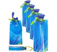 Outdoor saxx® - Lot de 4 gourdes pliables mousqueton, sans BPA, peu encombrant, idéal pour vélo, randonnée, festival, avion, 700 ml