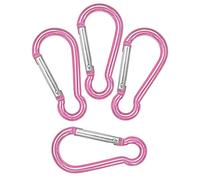 OUTDOOR SAXX Lot de 4 mousquetons en S en aluminium rose - 4,8 cm
