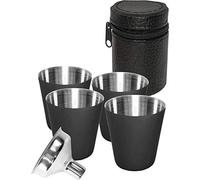 Outdoor Saxx Lot de 4 verres à liqueur en acier inoxydable, incassables, avec sac et entonnoir,