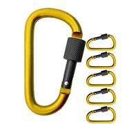 Outdoor Saxx® Lot de 5 grands mousquetons à vis en aluminium, 8 cm, jaune/noir