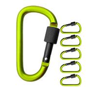 OUTDOOR SAXX Lot de 5 grands mousquetons à vis en aluminium - 8 cm - Vert/noir