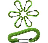 OUTDOOR SAXX Lot de 6 mousquetons en aluminium - 5 cm - Vert