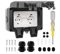 Outdoor Socket Waterproof IP66 Outdoor Socket with Switch Indicator Light,3680 W Weatherproof Outdoor Socket Eu Plug