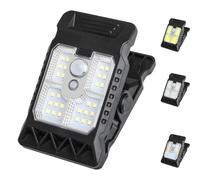 Outdoor Solar Clip Light with Motion Sensor, LEDs Solar Lights, Clip on Lights Outdoor Waterproof, Portable Emergency Lighting for Garden, Gate, Patio, Camping (A)