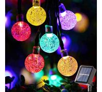 Outdoor Solar Fairy Lights,13.8 m 60 LED Crystal Balls Solar Fairy Lights Indoor 8 Modes Waterproof Decoration Light for Home,Garden,Terrace,Yard,Balcony,Party,Colourful