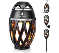 Outdoor Speaker with Pole and Hook Flickering Flame Effect LED Table Lantern Waterproof for Garden Patio Stereo Speakers for iPhone/iPad/Android